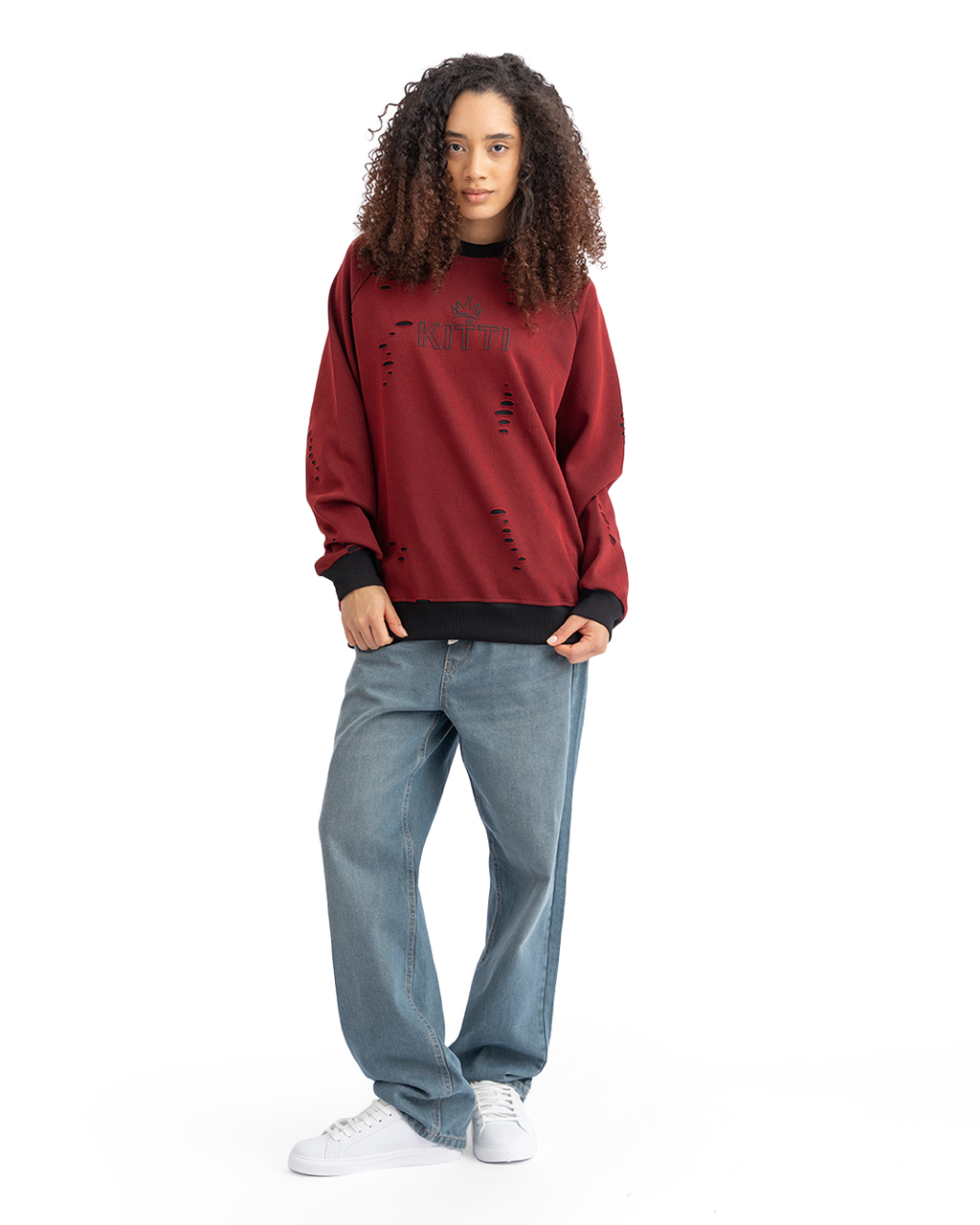 DISTRESSED KITTI SWEATSHIRT (6003)