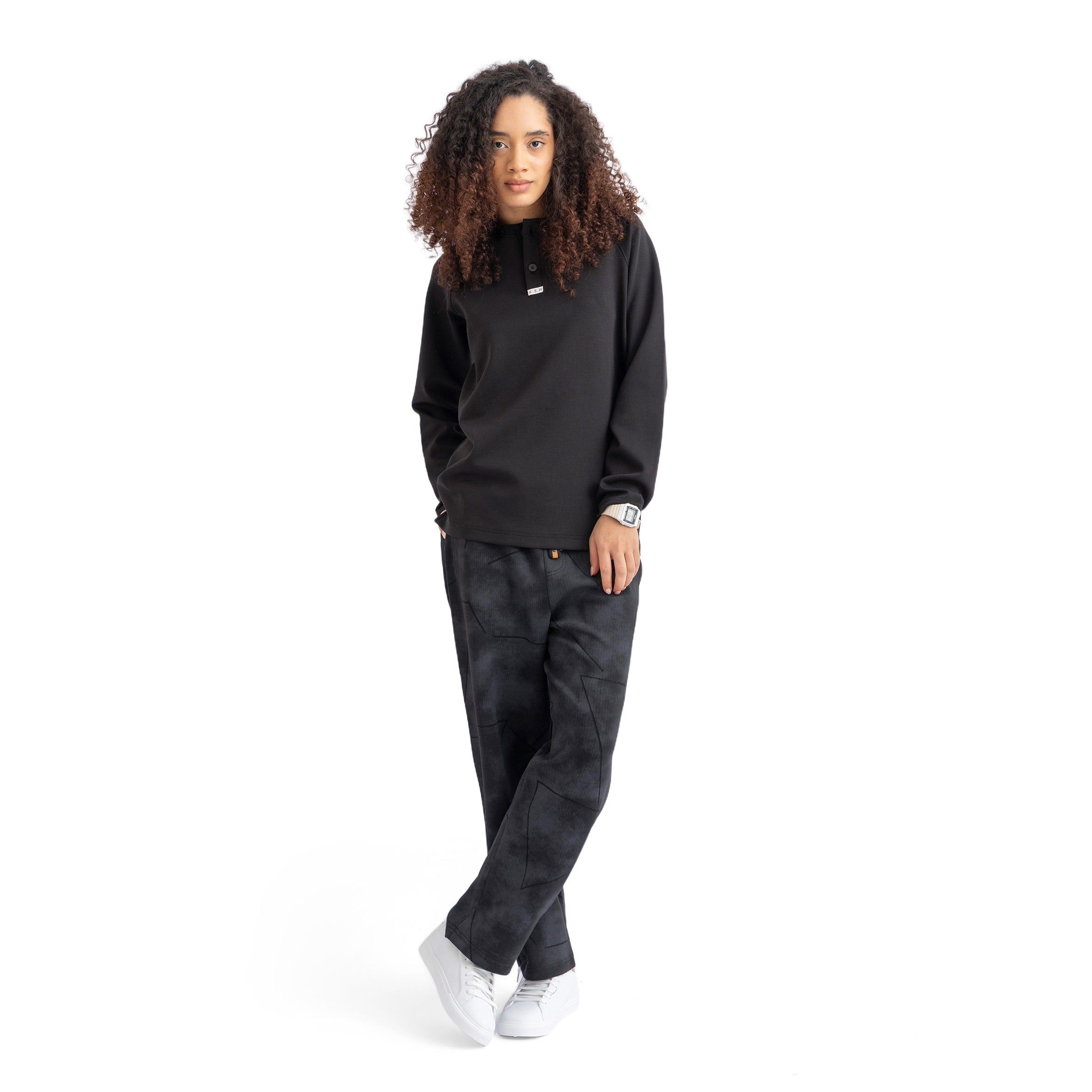 FLAT BASIC HENLEY SHIRT (6001)