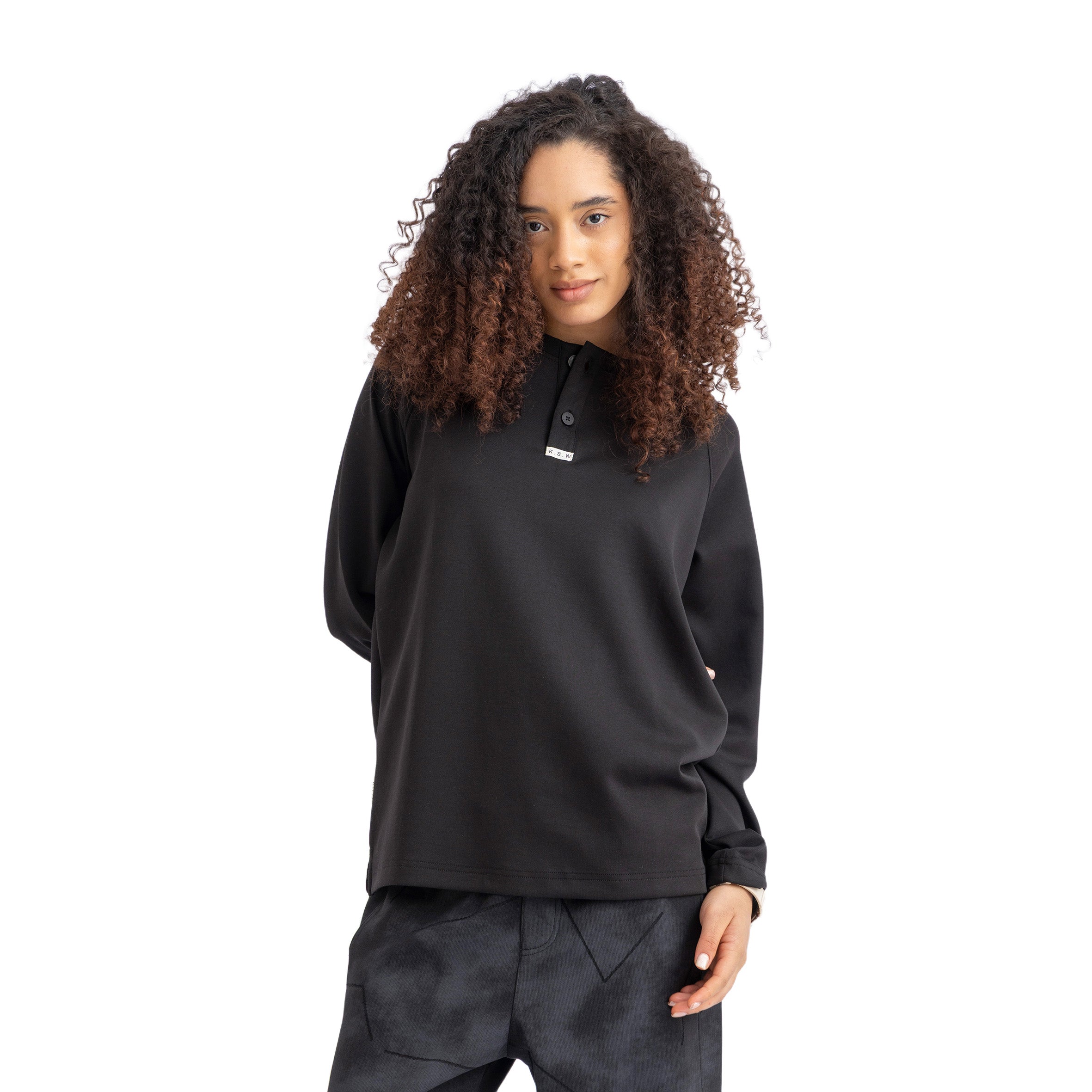 FLAT BASIC HENLEY SHIRT (6001)