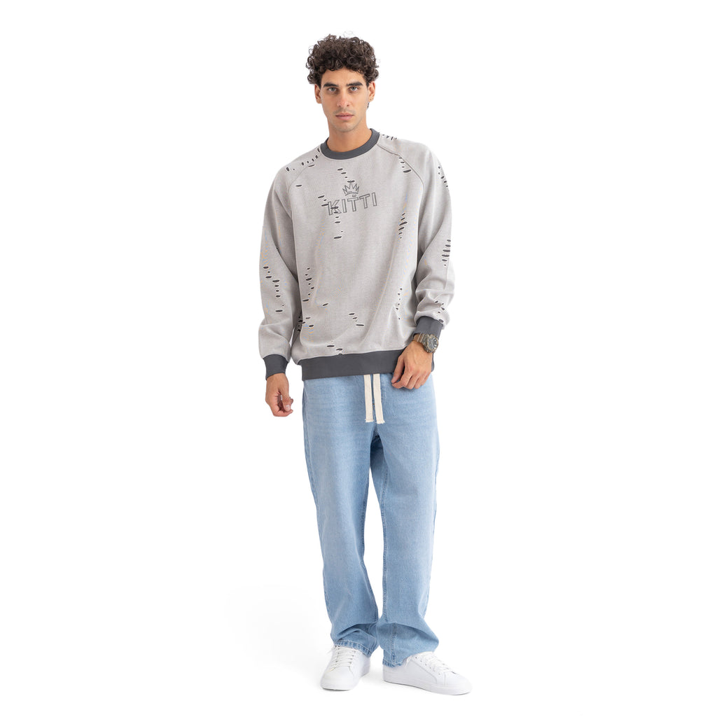 DISTRESSED KITTI SWEATSHIRT (6003)