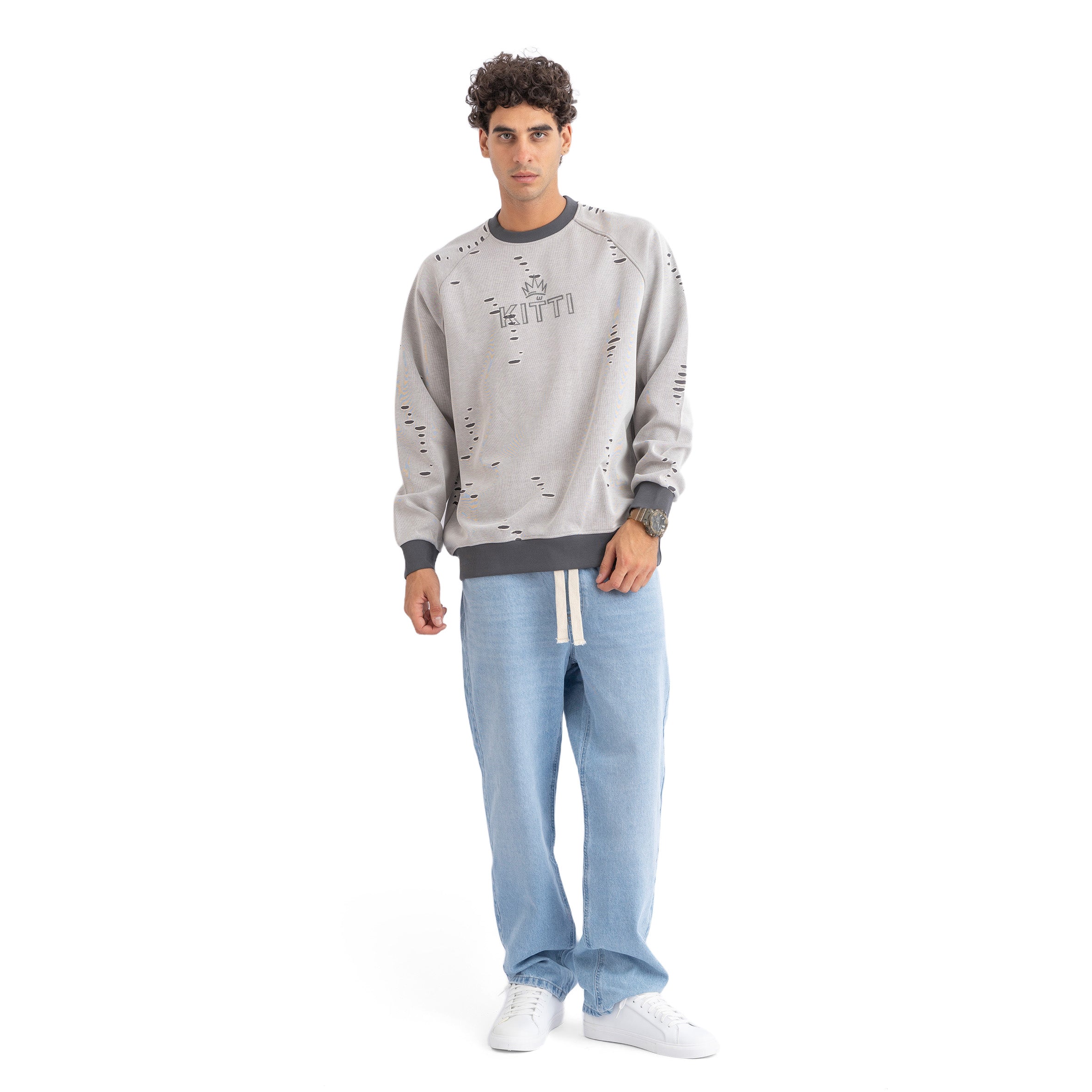 DISTRESSED KITTI SWEATSHIRT (6003)