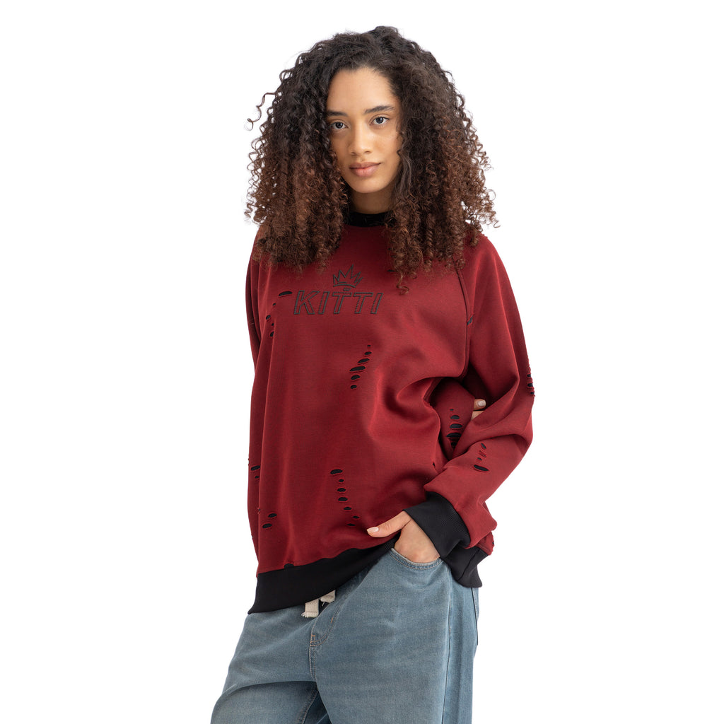 DISTRESSED KITTI SWEATSHIRT (6003)