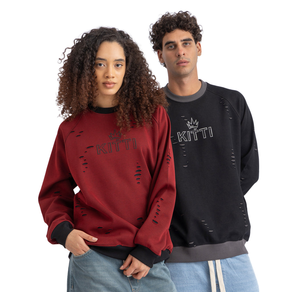 DISTRESSED KITTI SWEATSHIRT (6003)