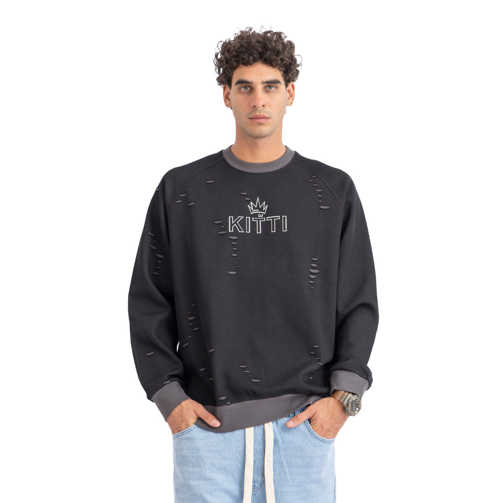DISTRESSED KITTI SWEATSHIRT (6003)