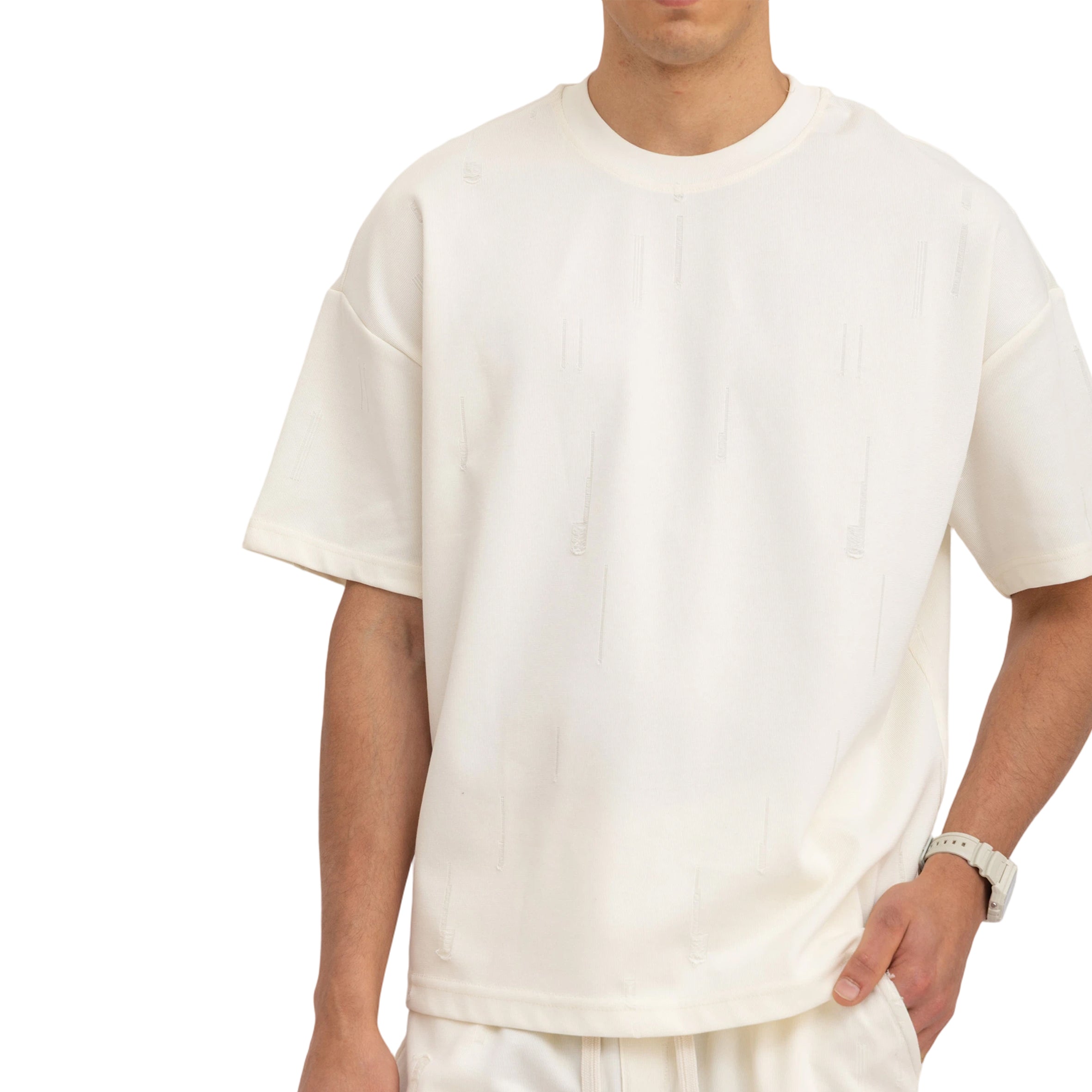 Laser-Cut Knit T-Shirt (4199)