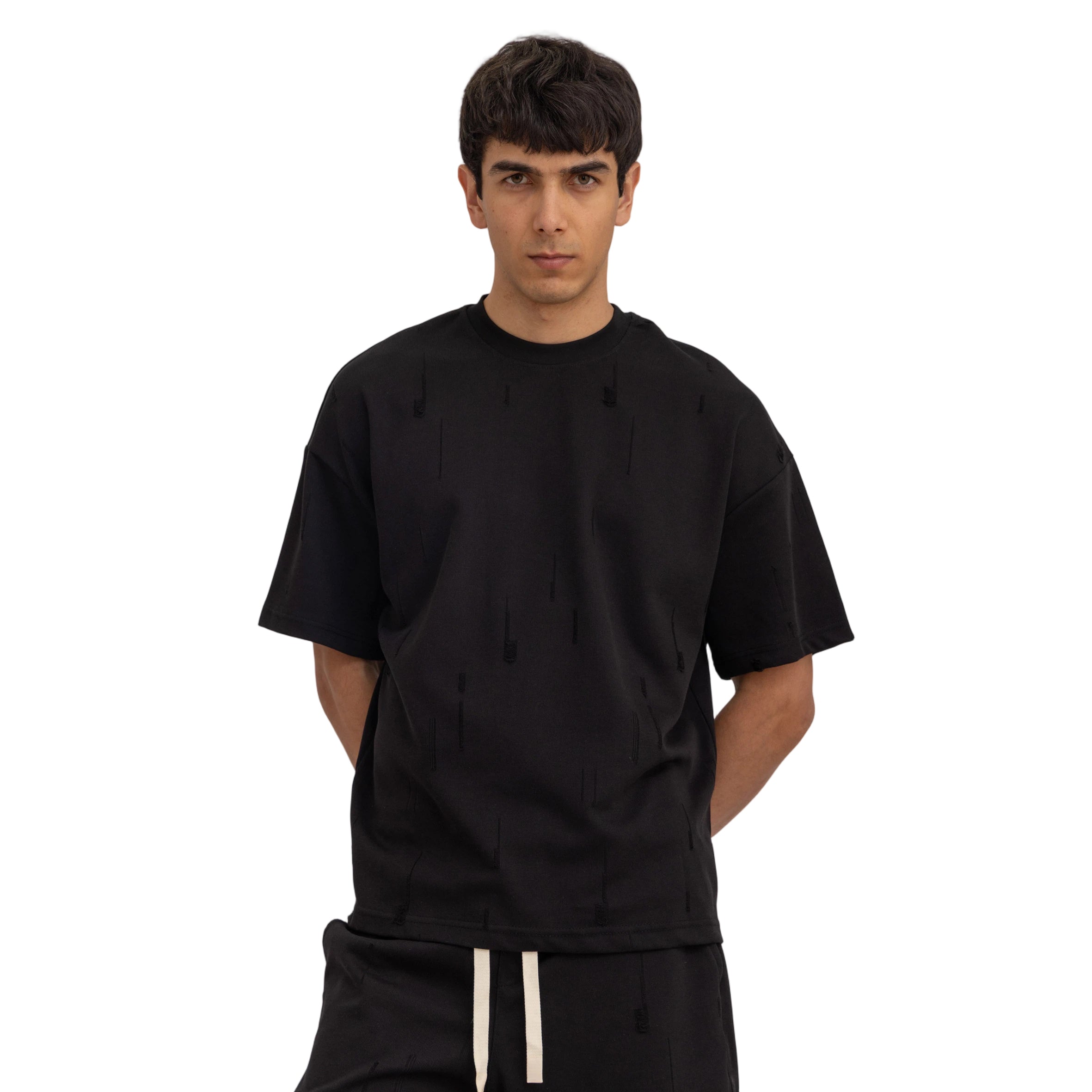 Laser-Cut Knit T-Shirt (4199)