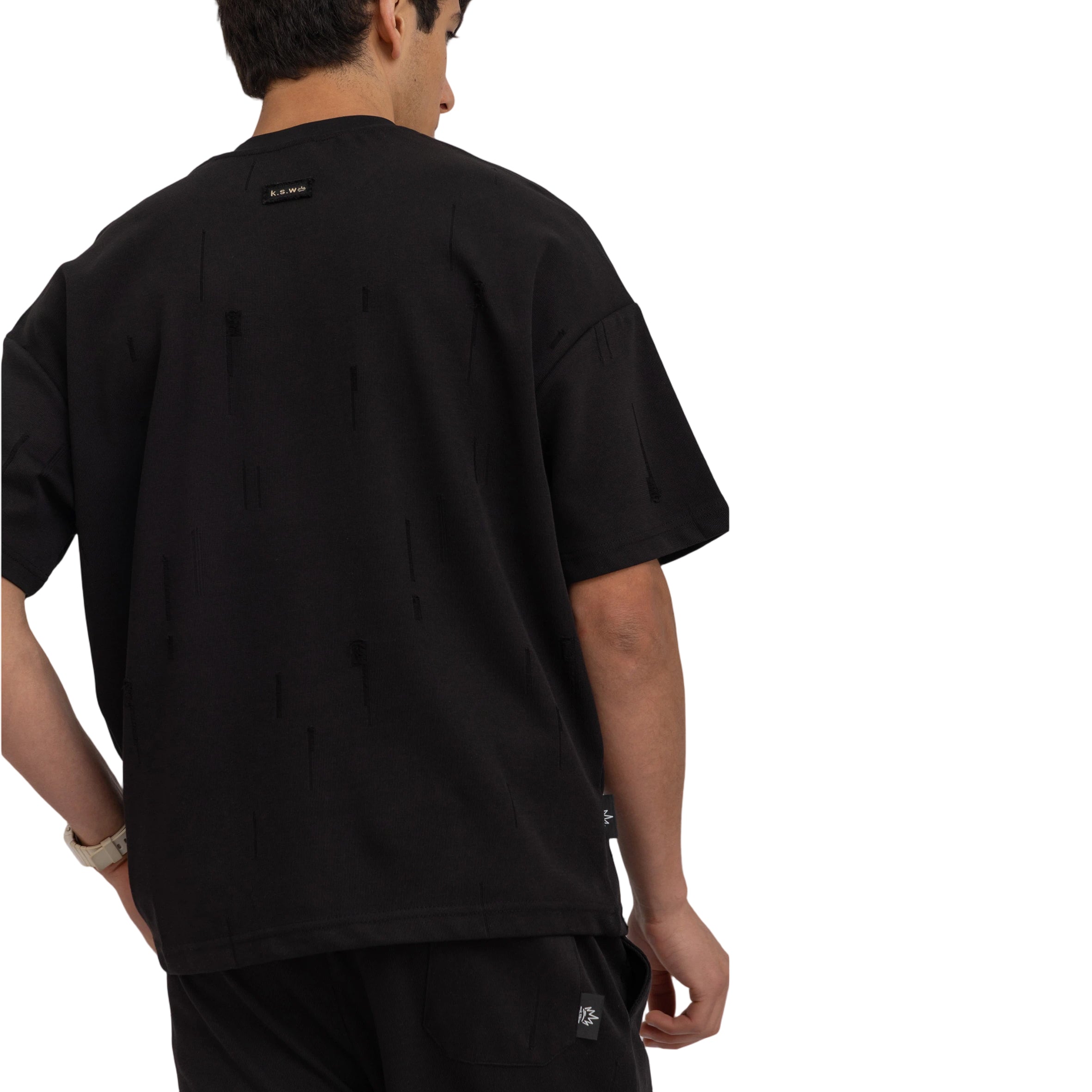 Laser-Cut Knit T-Shirt (4199)