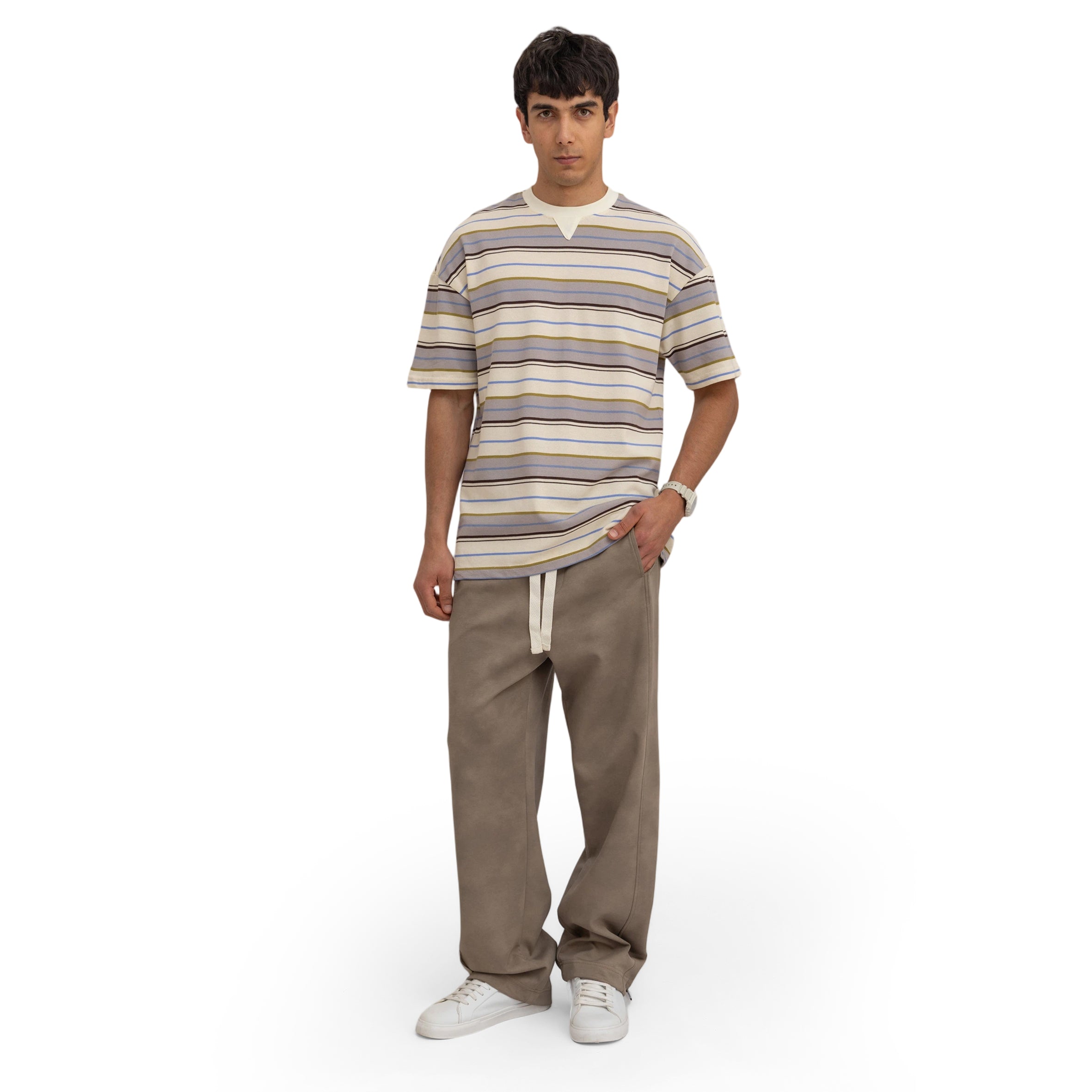 striped oversized t-shirt (4166)