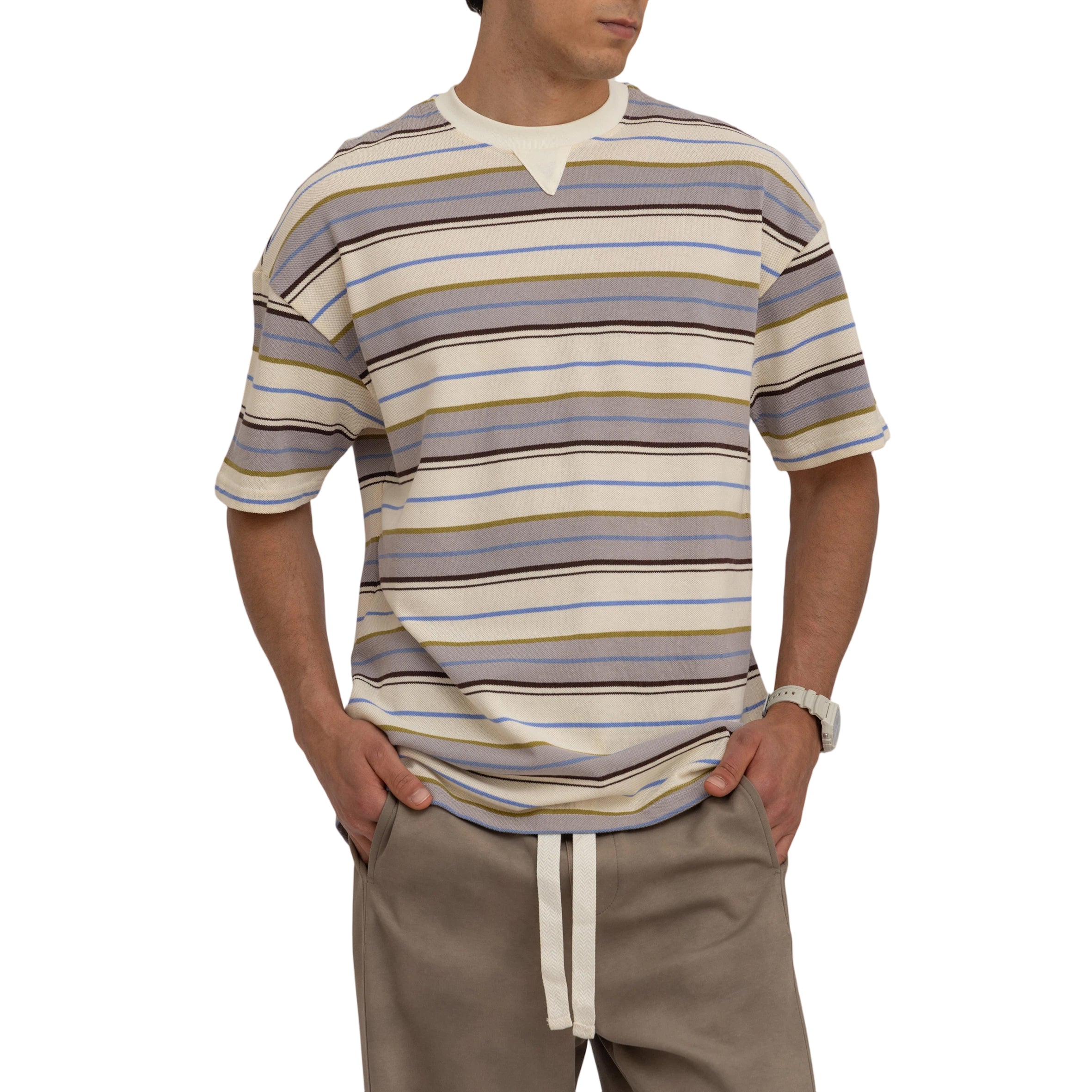 striped oversized t-shirt (4166)