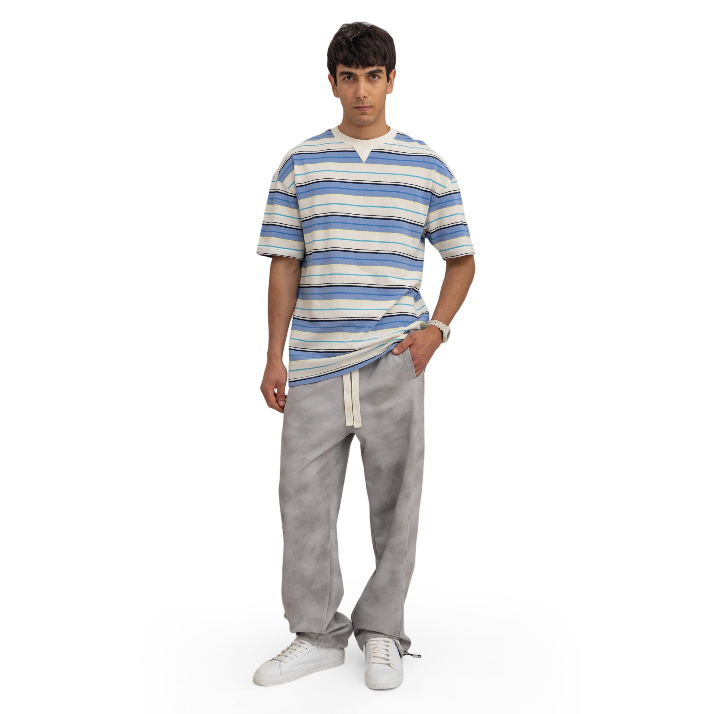 striped oversized t-shirt (4166)