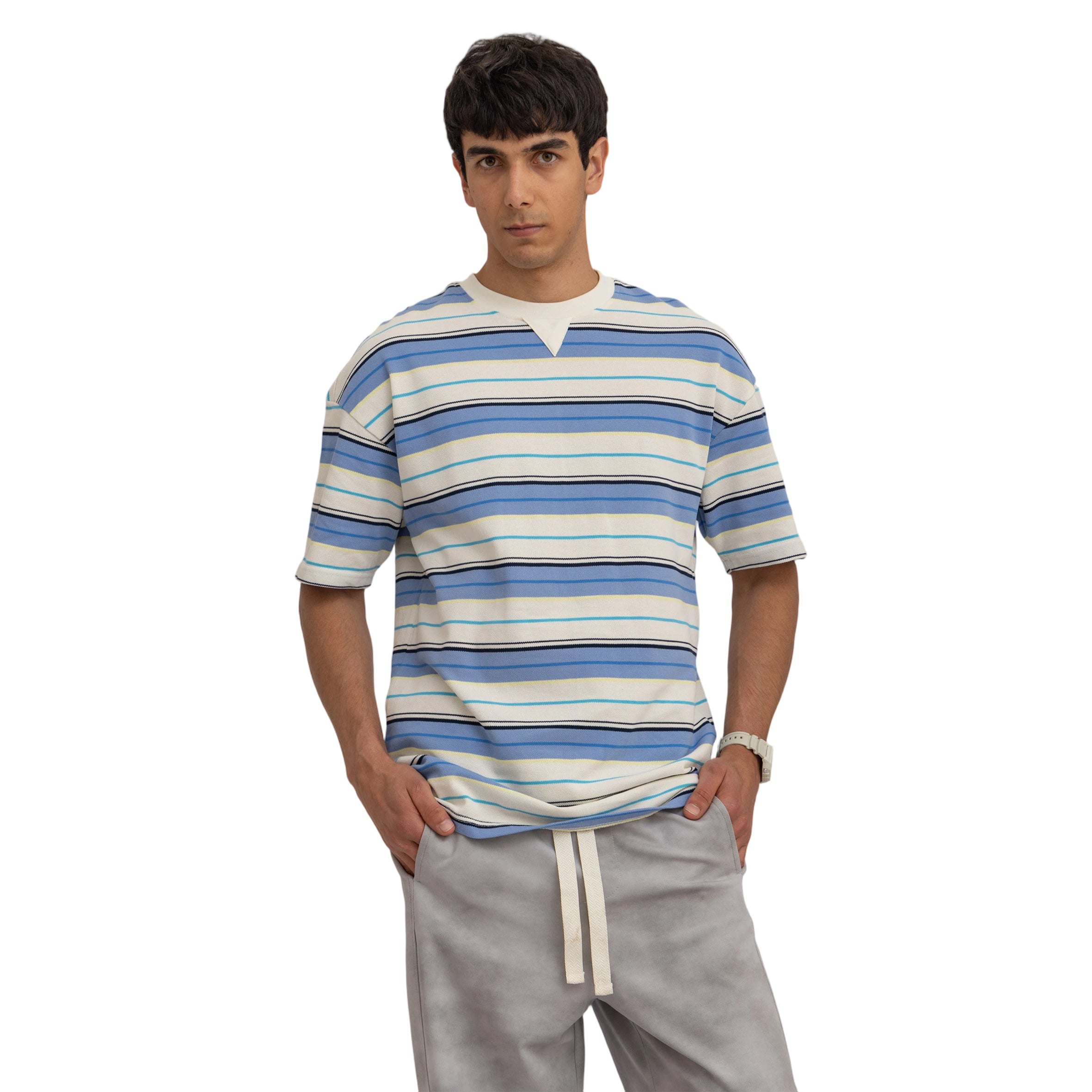 striped oversized t-shirt (4166)