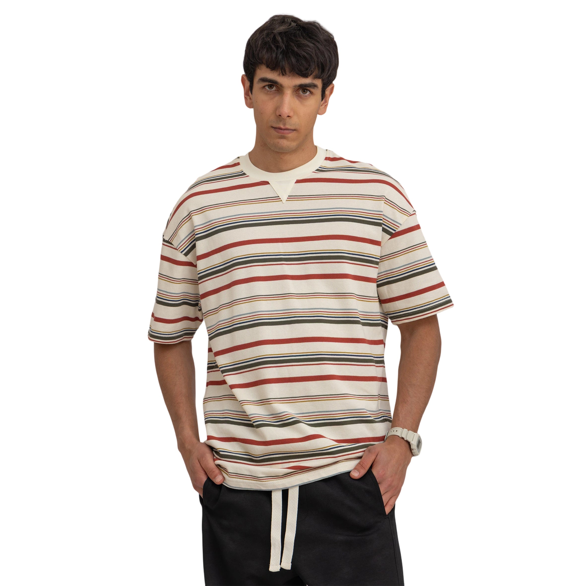 striped oversized t-shirt (4166)