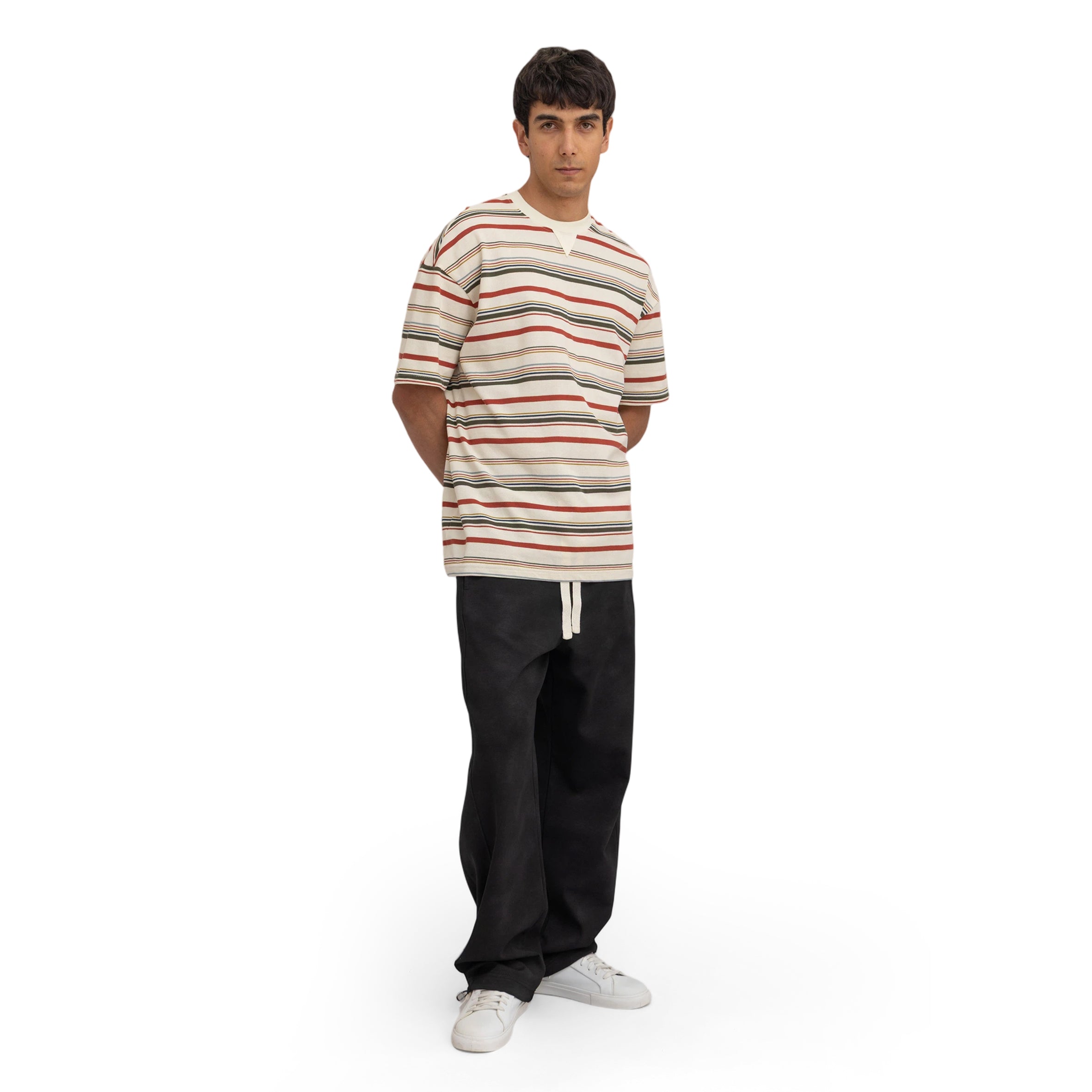 striped oversized t-shirt (4166)